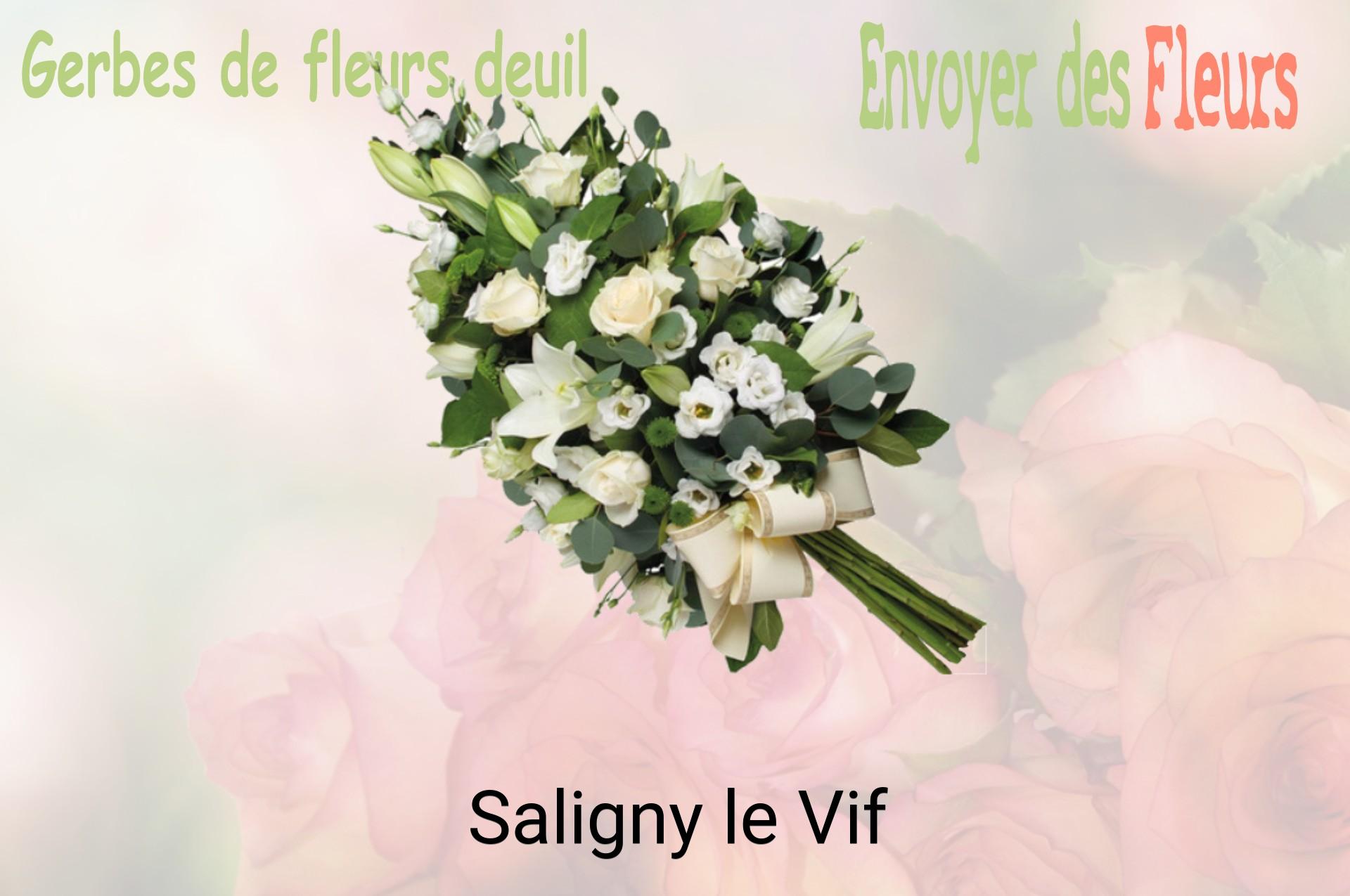 Gerbe de fleurs de deuil livrée à Saligny-le-Vif